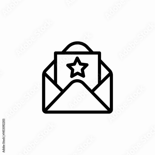 open mail envelope important message favorite letter notification or rating icon sign vector