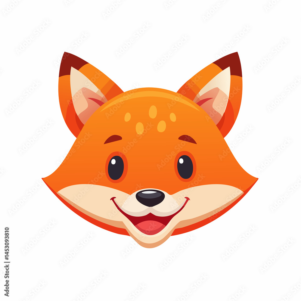 Vector Fox Face with Smile – Clean Cartoon Look3 Vector Fox Face with Smile – Clean Cartoon Look3