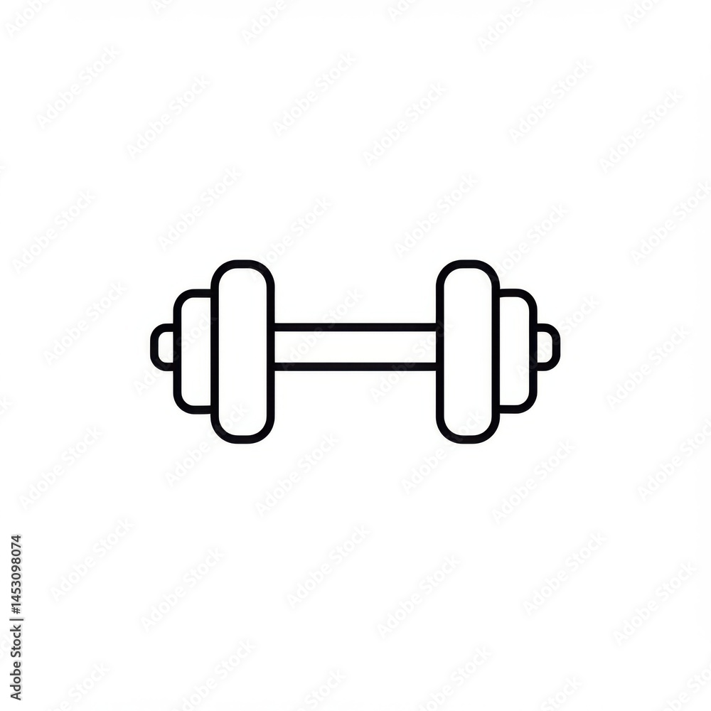 Dumbbell outline icon illustration on white background Dumbbell outline icon illustration on white background