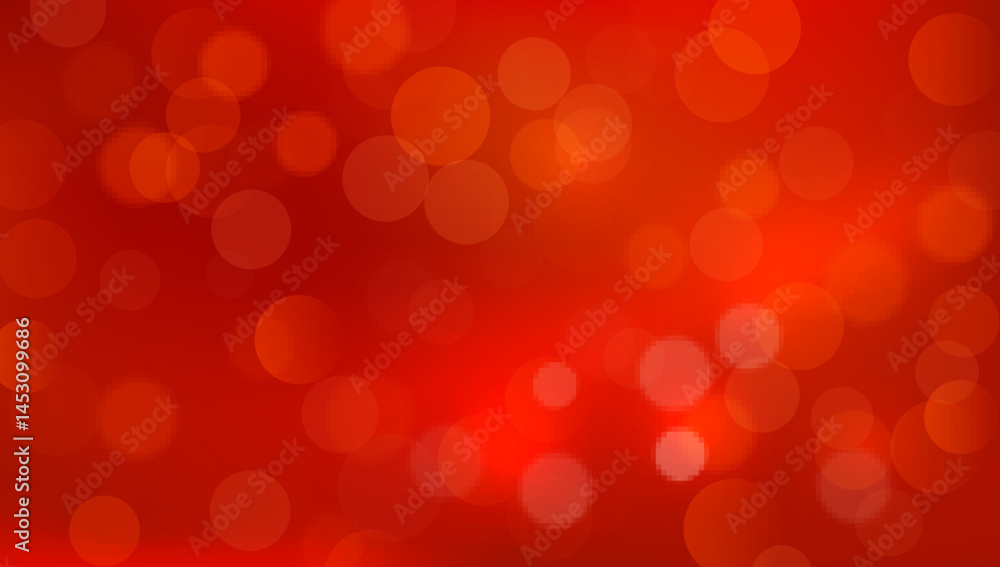Vibrant red bokeh background with glowing light circles and soft blur effect for festive, romantic, or energetic design themes