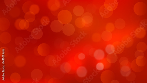 Vibrant red bokeh background with glowing light circles and soft blur effect for festive, romantic, or energetic design themes