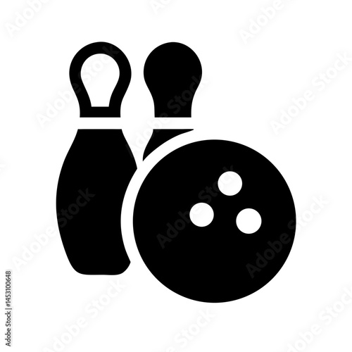 Icon of a bowling ball and pins representing the sport