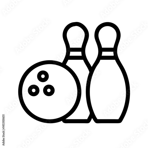 Icon of a bowling ball and pins representing the sport
