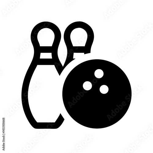 Icon of a bowling ball and pins representing the sport