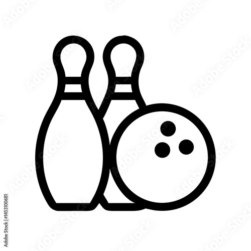 Icon of a bowling ball and pins representing the sport