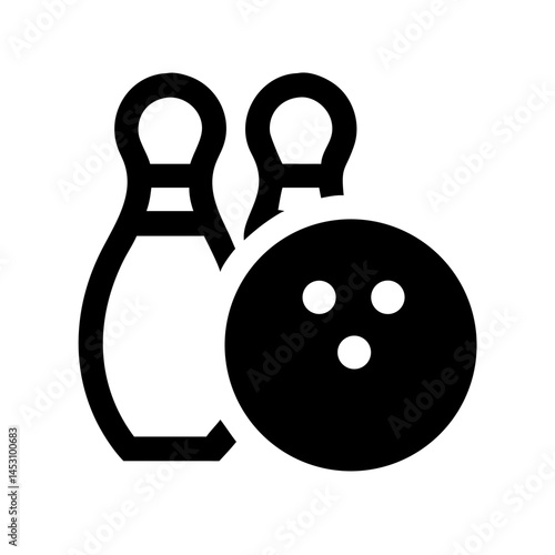 Icon of a bowling ball and pins representing the sport