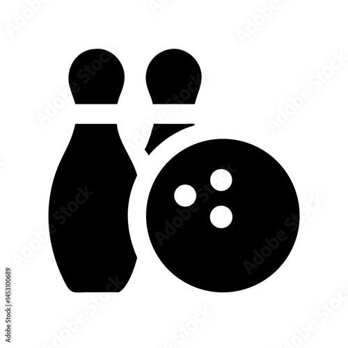 Icon of a bowling ball and pins representing the sport
