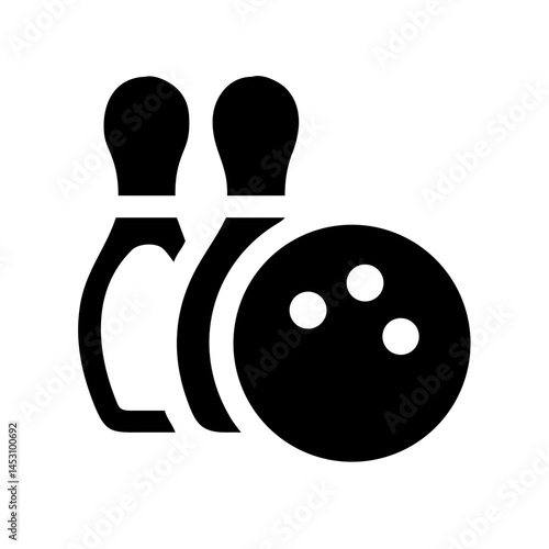 Icon of a bowling ball and pins representing the sport
