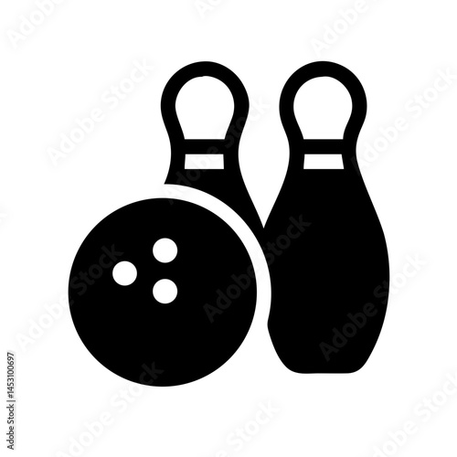Icon of a bowling ball and pins representing the sport