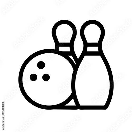 Icon of a bowling ball and pins representing the sport