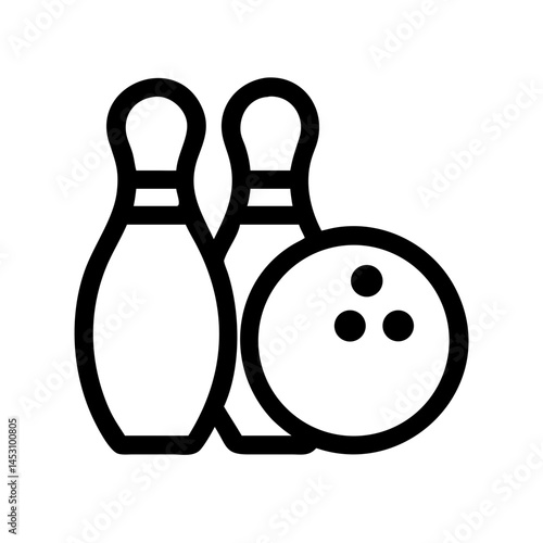 Icon of a bowling ball and pins representing the sport