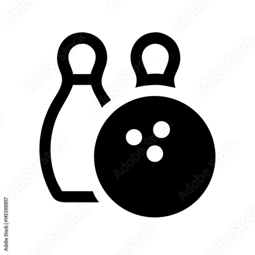 Icon of a bowling ball and pins representing the sport
