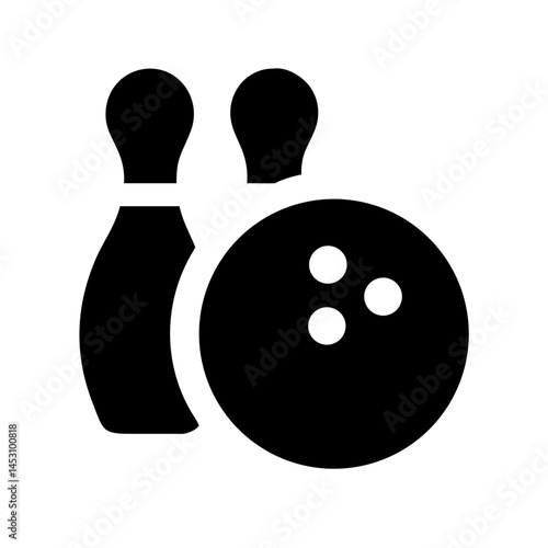 Icon of a bowling ball and pins representing the sport