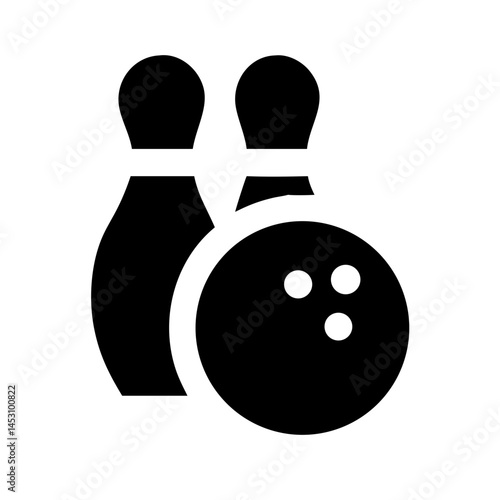 Icon of a bowling ball and pins representing the sport