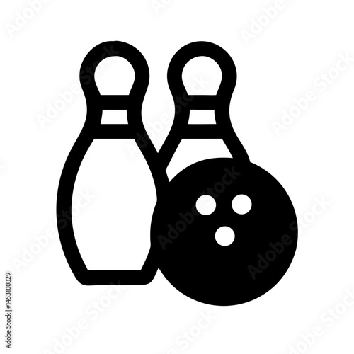 Icon of a bowling ball and pins representing the sport