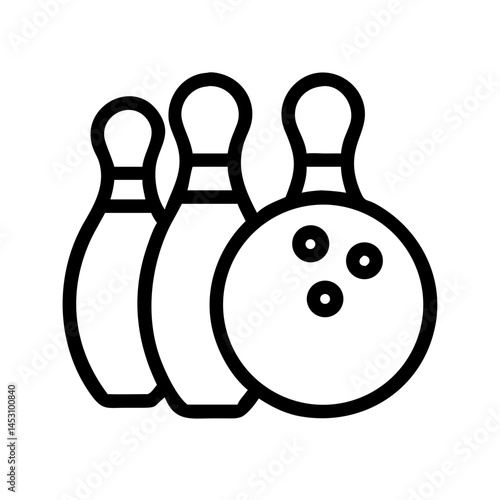 Icon of a bowling ball and pins representing the sport