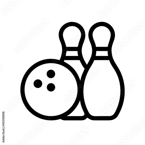 Icon of a bowling ball and pins representing the sport