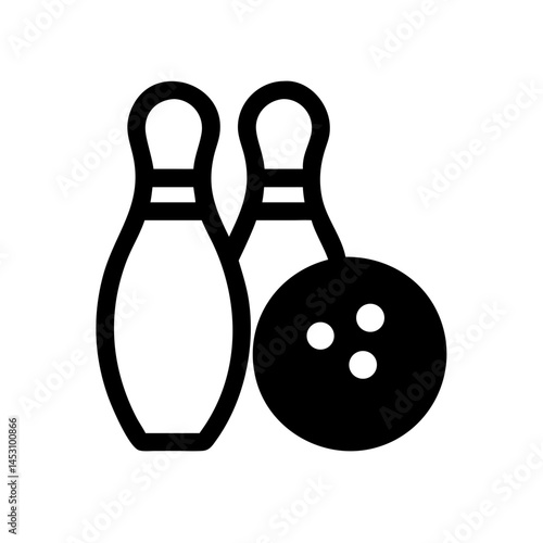 Icon of a bowling ball and pins representing the sport