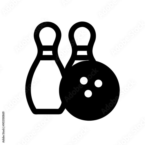 Icon of a bowling ball and pins representing the sport