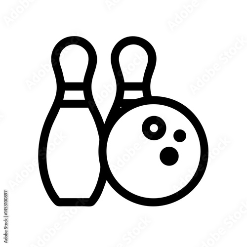 Icon of a bowling ball and pins representing the sport