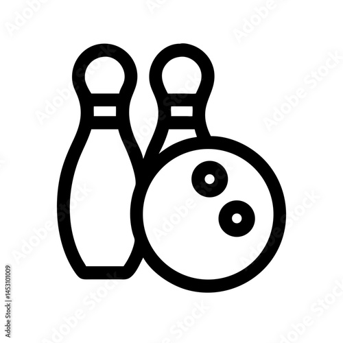Icon of a bowling ball and pins representing the sport