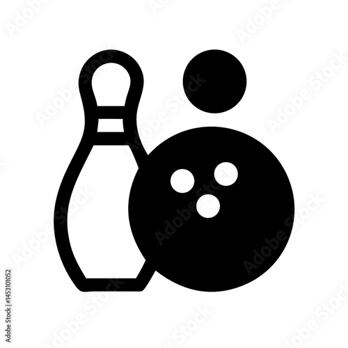 Icon of a bowling ball and pins representing the sport