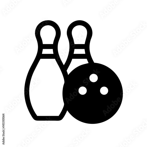 Icon of a bowling ball and pins representing the sport