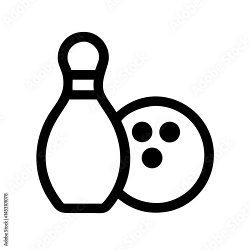 Icon of a bowling ball and pins representing the sport