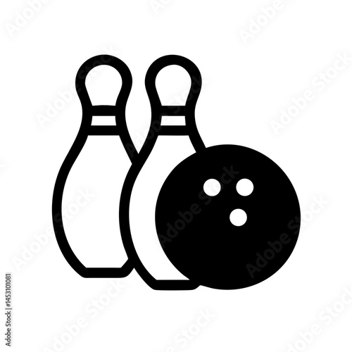 Icon of a bowling ball and pins representing the sport