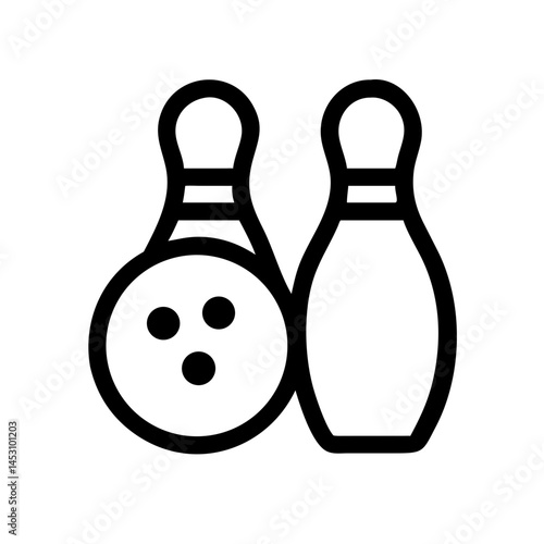 Icon of a bowling ball and pins representing the sport