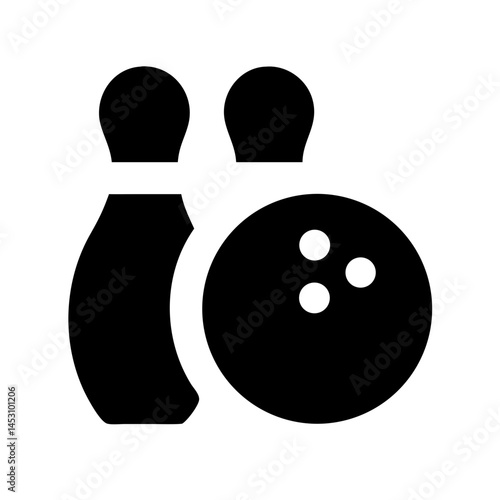 Icon of a bowling ball and pins representing the sport