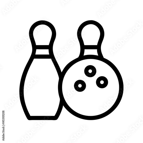 Icon of a bowling ball and pins representing the sport