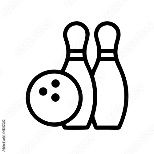 Icon of a bowling ball and pins representing the sport