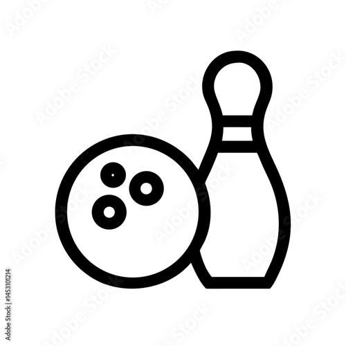 Icon of a bowling ball and pins representing the sport