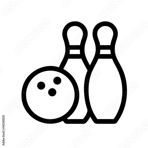Icon of a bowling ball and pins representing the sport