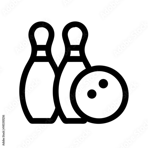 Icon of a bowling ball and pins representing the sport