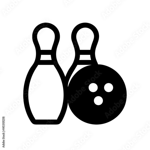 Icon of a bowling ball and pins representing the sport