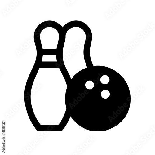 Icon of a bowling ball and pins representing the sport