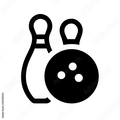 Icon of a bowling ball and pins representing the sport