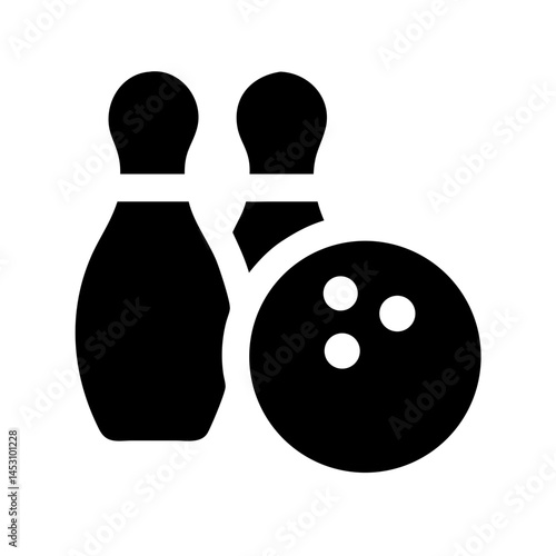 Icon of a bowling ball and pins representing the sport