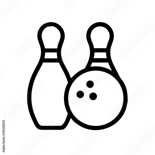 Icon of a bowling ball and pins representing the sport