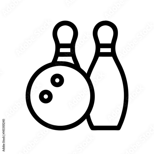 Icon of a bowling ball and pins representing the sport