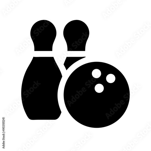 Icon of a bowling ball and pins representing the sport