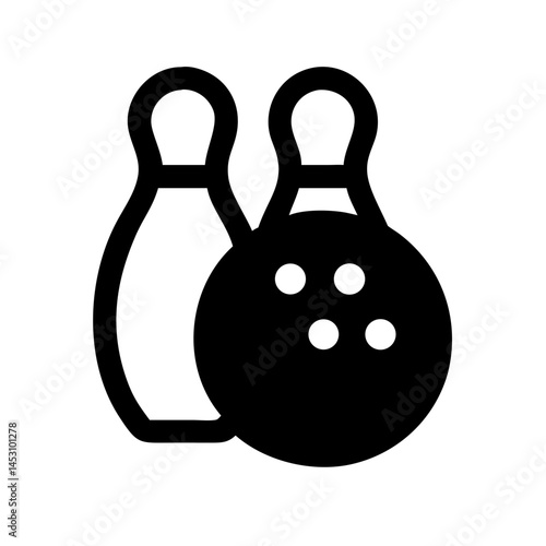Icon of a bowling ball and pins representing the sport