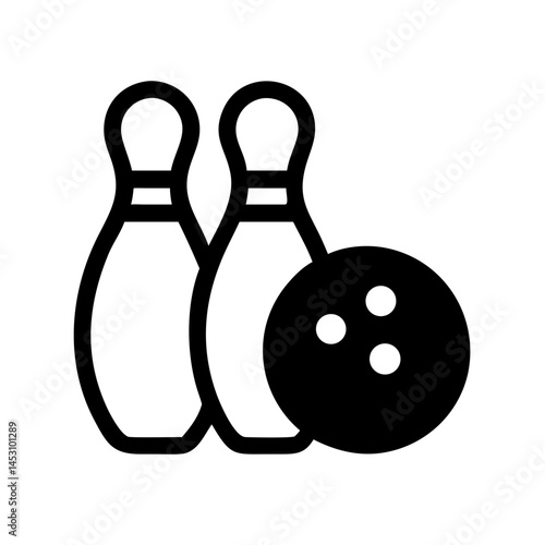Icon of a bowling ball and pins representing the sport