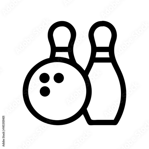 Icon of a bowling ball and pins representing the sport