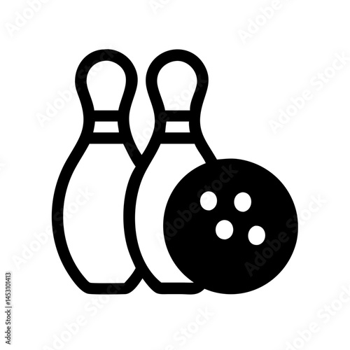 Icon of a bowling ball and pins representing the sport