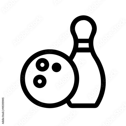 Icon of a bowling ball and pins representing the sport