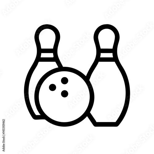 Icon of a bowling ball and pins representing the sport
