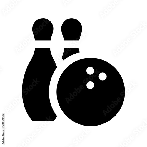 Icon of a bowling ball and pins representing the sport